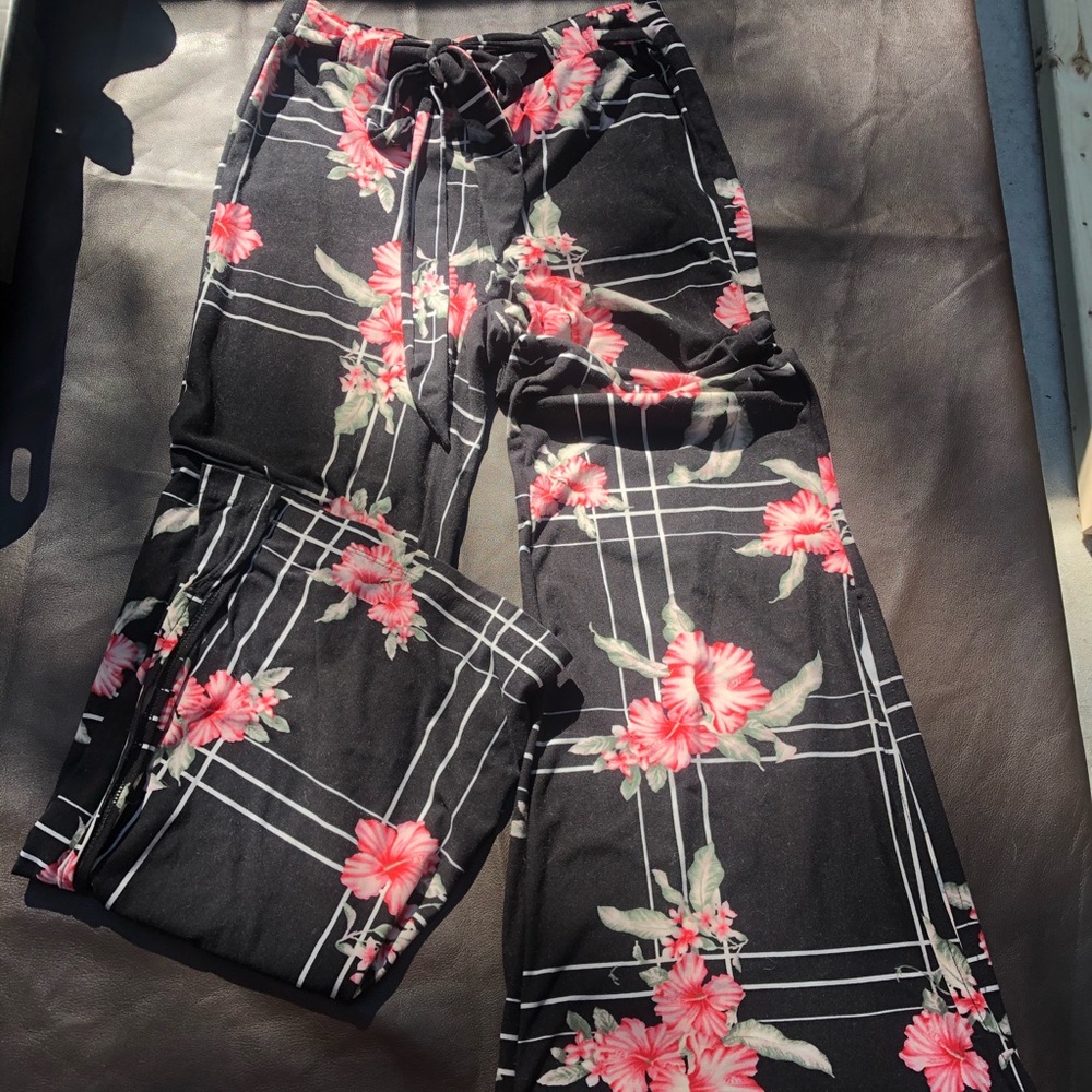 Floral flare pants